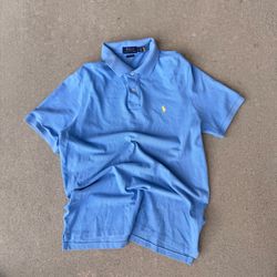 Polo Ralph Lauren Men's Classic Fit Mesh Light Blue Polo Shirt Men’s L