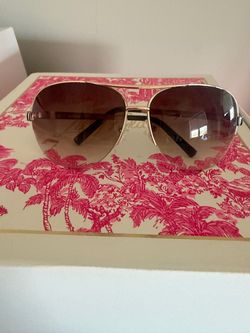 Guess Aviator Sunglasses Gold Frame Brown Lens