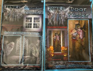 Zombie Halloween Window & Door Poster Set
