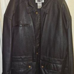 .Vintage Vintage City Streets Black Leather Jacket XXL Moto Biker Streetwear Trench Coat 1