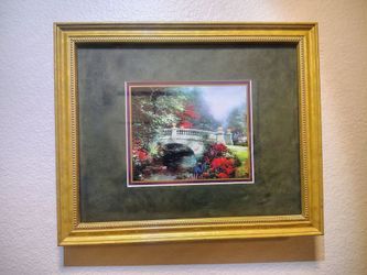 Thomas Kinkade "Bridge of Faith" Framed Accent Print w/ COA 11.5" x 9.5"