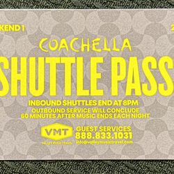 Coachella 2026 Weekend 1 Shuttle Pass