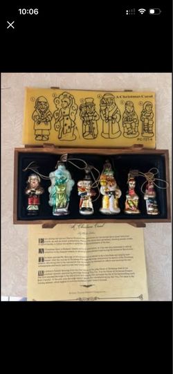 Thomas Pacconi “A Christmas Carol” Blown Glass Ornament Set – 2004 30 Year Collection