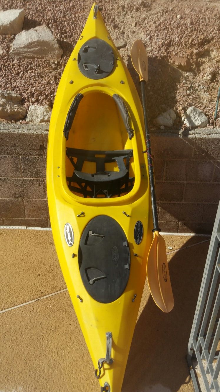Equinox, 10.4 xtreme. With for life jackets and one paddle. Great for any time at the lake or river.