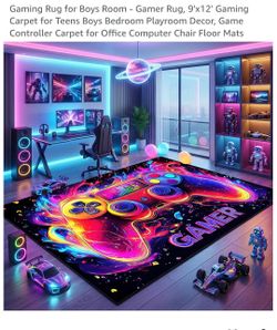 Gamer Gaming Controller Area Rug 9x12