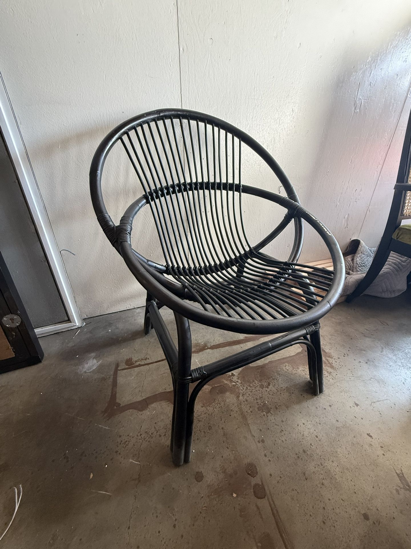 Matte Black Wicker Chair