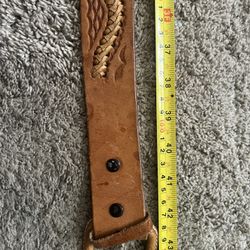 Vintage Leather Belt Made In Mexico, Fits 36-42”