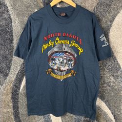 Vintage 1997 Harley Davidson HOG Rally T-Shirt Mens L Medora