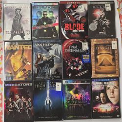12 DVD Lot Blade Trilogy Final Destination Wanted Predators Stargate Van Helsing