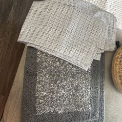 Shower Curtain And Two Carpets 