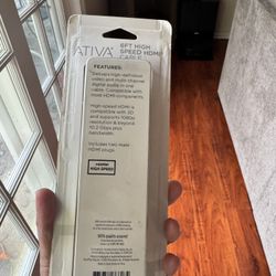 NEW ATIVA 6FT High Speed HDMI Cable – 1080p & 4K Compatible 