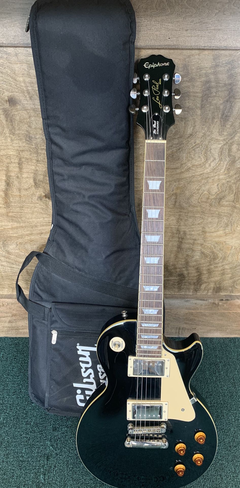 Epiphone Les Paul Black Standard Electric Guitar w/ Gibson Gig Bag