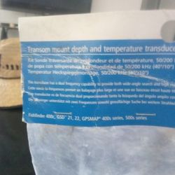 Transom Mount Depth And Temperature Transducer  50/200 kHz (40°/10°