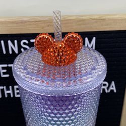 Orange Mickey Straw Topper