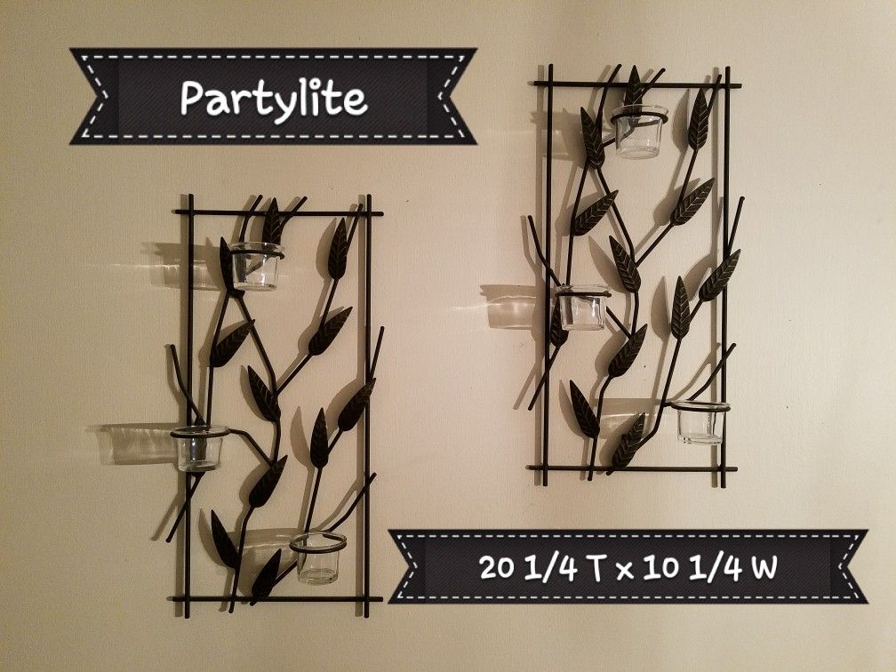 Retired PartyLite votive tealight holder wall art home decor excellent condition