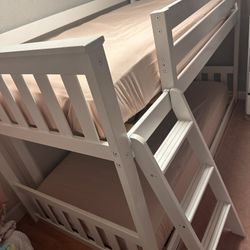 max&lilly twin over twin low bunk bed 