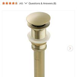 Novatto Single Bathroom Vessel Sink Pop Up Drain without Overflow in Satin Brass