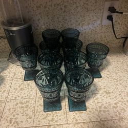 Vintage Indian Blue Wine Glass