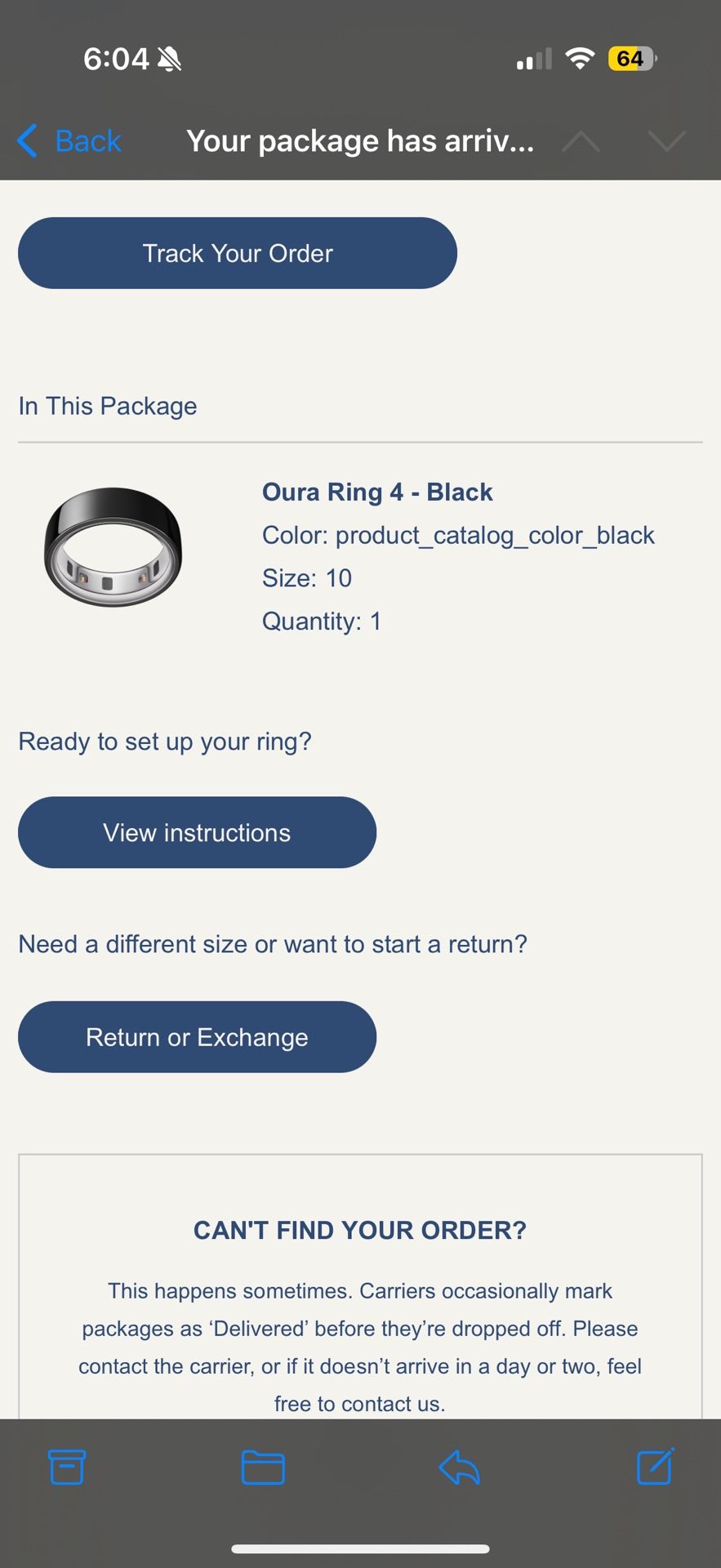 Oura Ring 4 - Black Color: product_catalog_color_black Size: 10 Quantity: 1