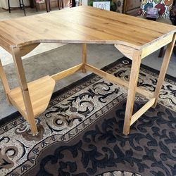 Wooden Corner Desk With Shelf