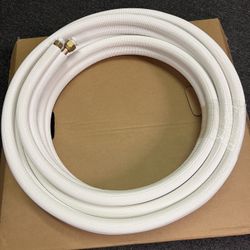 Cooper Line set For Mini split AC 25ft 3/8’’ 5/8’’ PE Thickened Insulated Coil With Flare Nuts