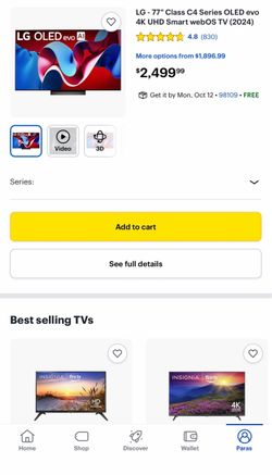 LG - 77" Class C4 Series OLED evo 4K UHD Smart webOS TV (2024)