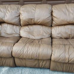 Sofa Leather Recliner Two Ends