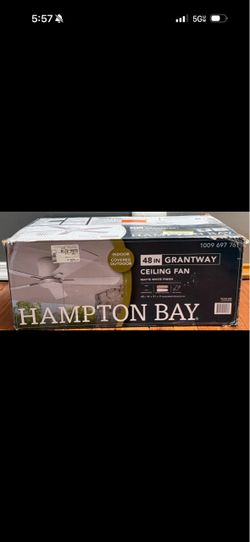 Hampton Bay Grantway 48" Indoor/Covered Outdoor Matte White Ceiling Fan