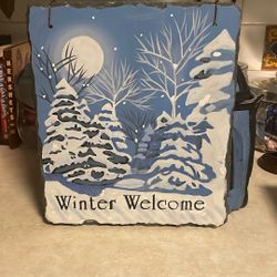 13x11” Hand-painted Slate Wall Hanging 