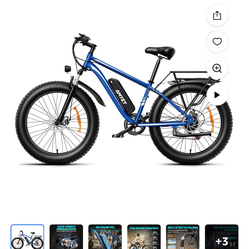 AMYET EB26 Electric Bike for Adults, 26*4.0 Fat Tire E-Mountain Bicycle, Peak 1500W Motor 48V 15Ah 7-Speed