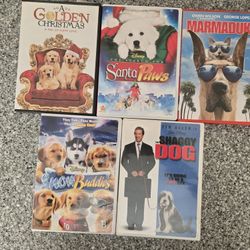 Set 5 Dog Movies - 3 Are Disney - Like New