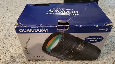 Quantaray 70-300mm 4-5.6 with hood, caps and uv filter