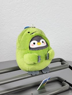 3.5" Takashoji Penguin in Green Dinosaur Costume Keychain Charm Plush