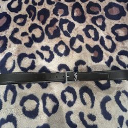 Black Leather YSL Belt 