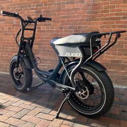 1000Watt Step Through/Thru Electric Moped Scrambler Style Ebike, 30MPH, 20-50 Mile Range 