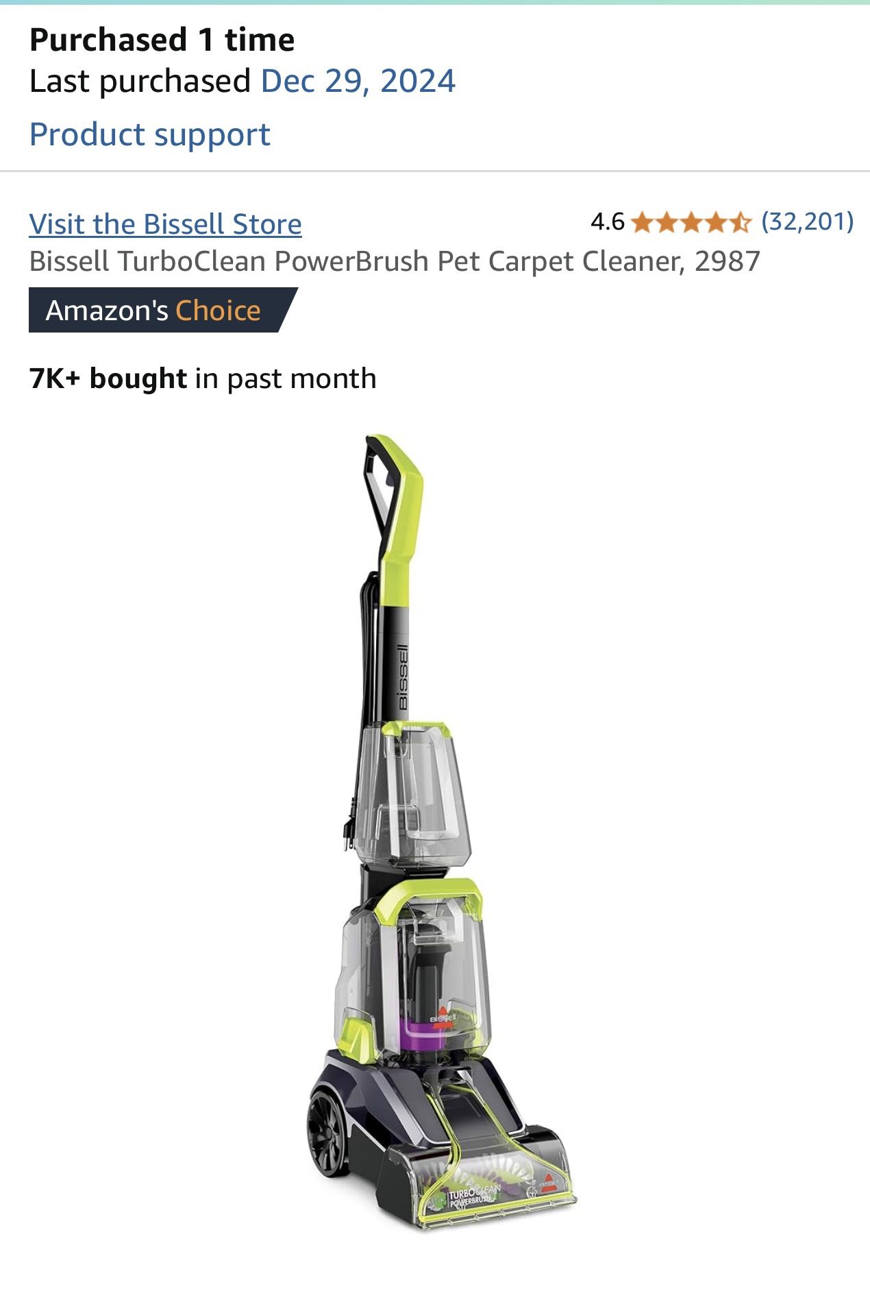 BISSELL TurboClean PowerBrush Pet Carpet Cleaner 2987