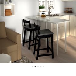IKEA NORDVIKEN Bar Stools – Set of 4 (Black)
