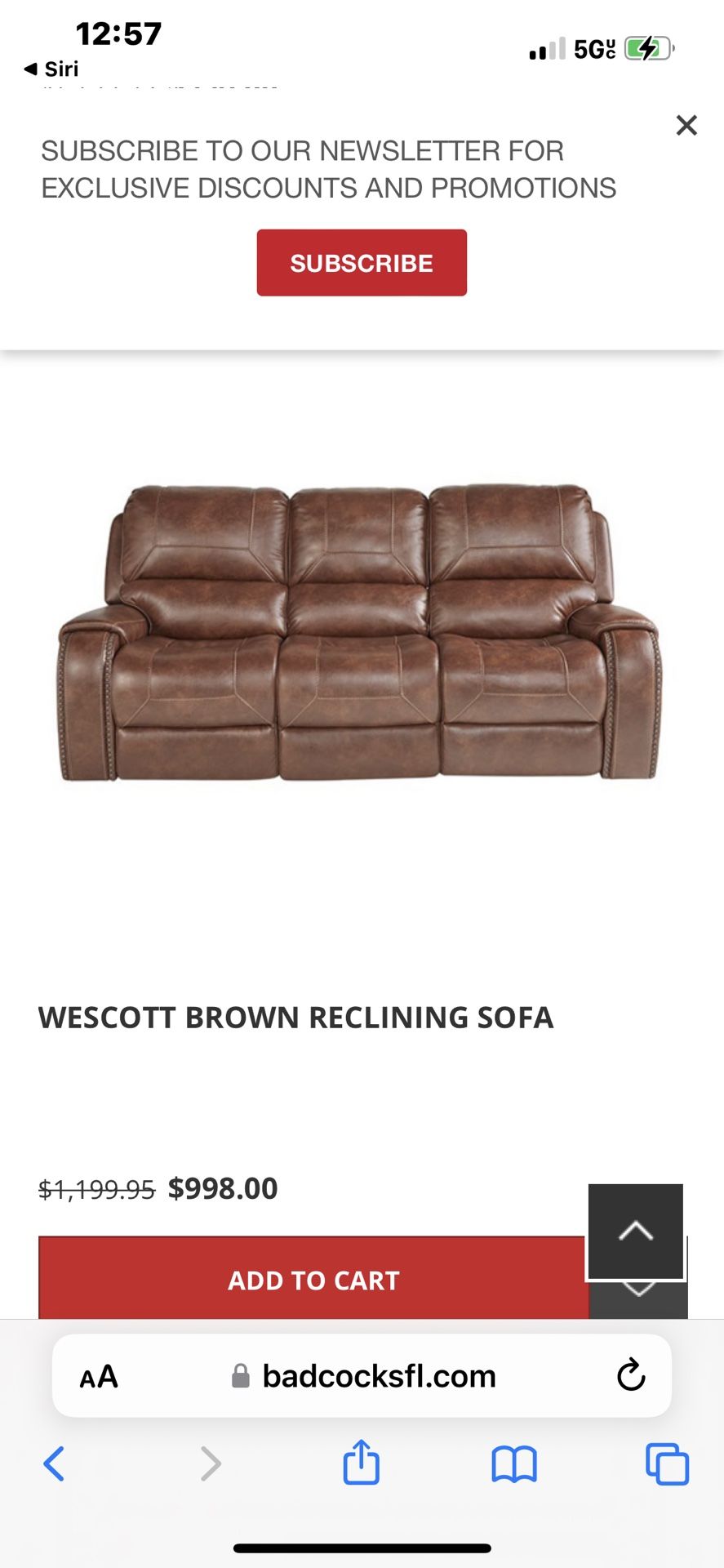 1299 recliner couches