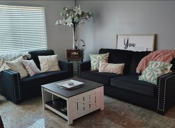 Beautiful Suede Couch and Love Seat
