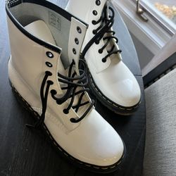 Dr Martens White Patent Boots