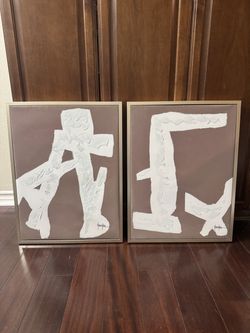 Wall Art modern Home Decor with silver frame abstract