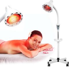 Infrared Lamp with Stand, Infrared Light Therapy Lamp, 275W Near Infrared Heat Lamp for Body or Pain and Muscle Aches Therapy, Adjustable Red Light St
