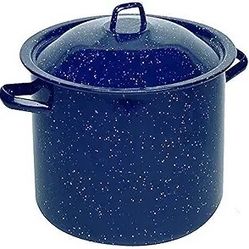 IMUSA USA Speckled Enamel Stock Pot 7.75-Quart, Blue-BRWH-B00EQD7JJW