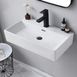 VCCUCINE 24"x14" Wall Mount Sink,Small Wall Mounted Bathroom Sink  #3102N G1