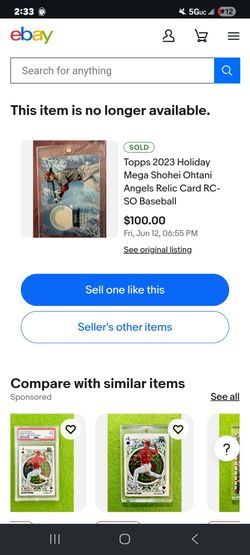 SHOHEI OHTANI RC-SO - RELIC CARD