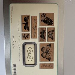 Vintage Butterfly Rubber Stamp Set – 8 