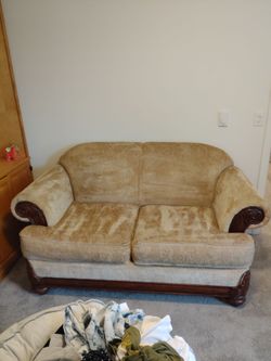 Antique classic hand-carved 1800s loveseat