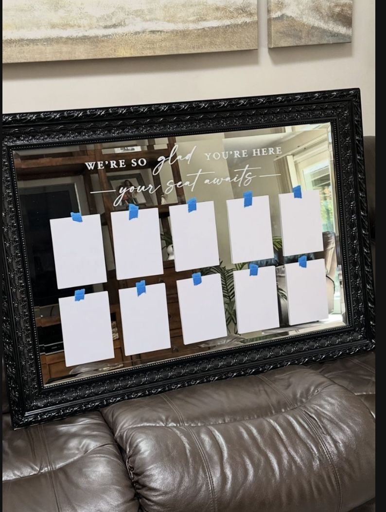 Large mirror-Black-great For Wedding Seating Chart