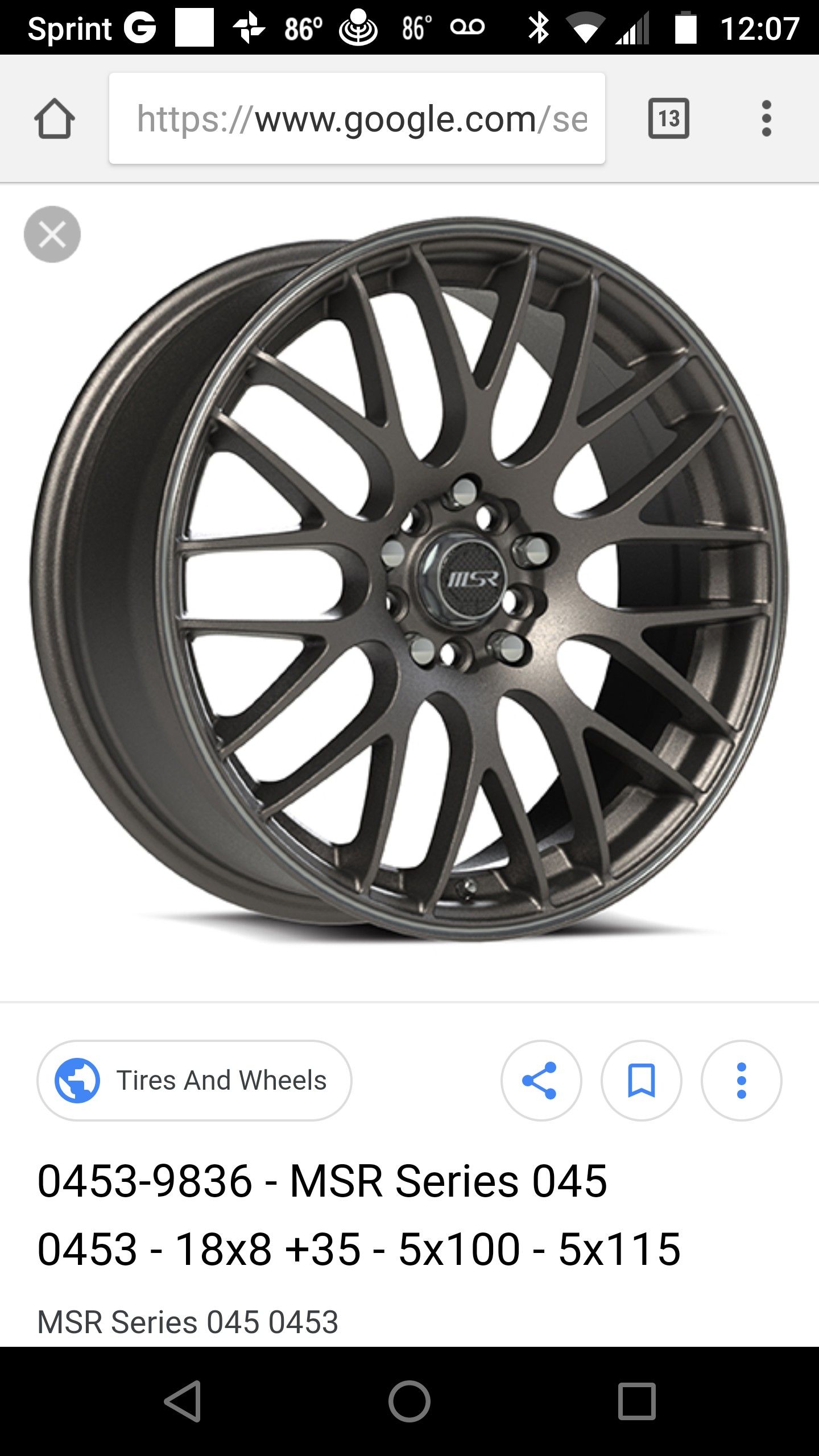 18 wheel set of 4 MSR 045 for CHEAP