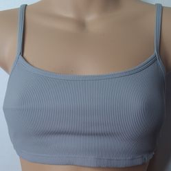 AYBL grey ribbed sports bra size small
